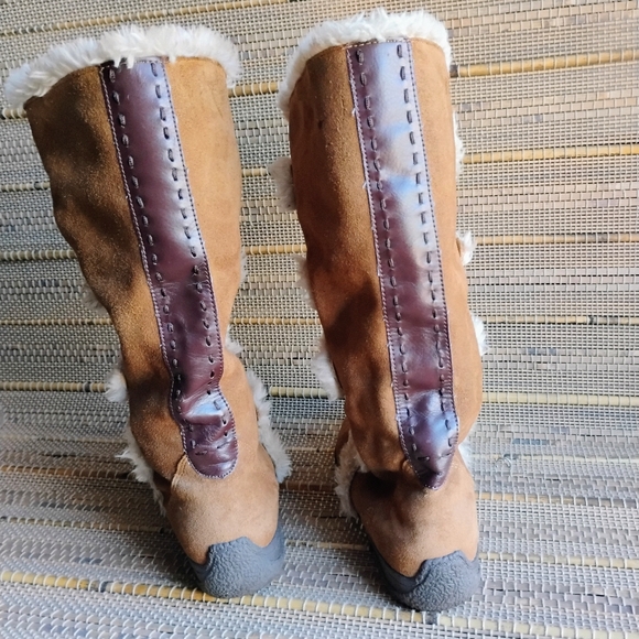 Ruff Hewn Women's Lace Up Fur Trim Boots - Picture 6 of 14